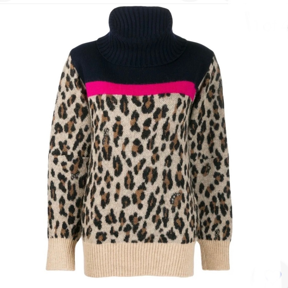 SACAI Leopard Sweater Wool Alpaca